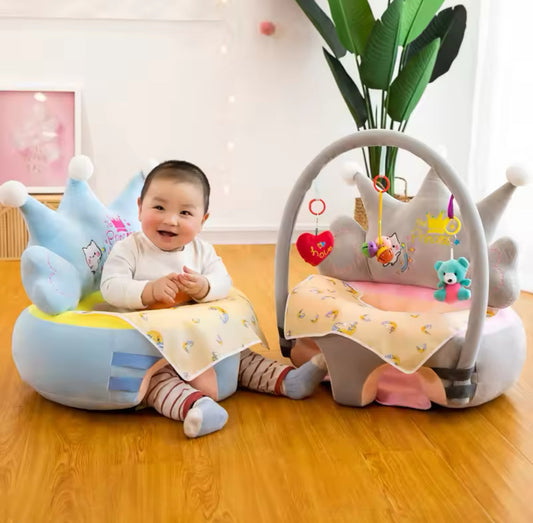 CROWN BABY SEAT WITH TOY BAR- GREY